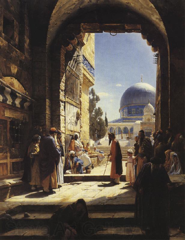 Gustav Bauernfeind At the Entrance to the Temple Mount, Jerusalem Spain oil painting art